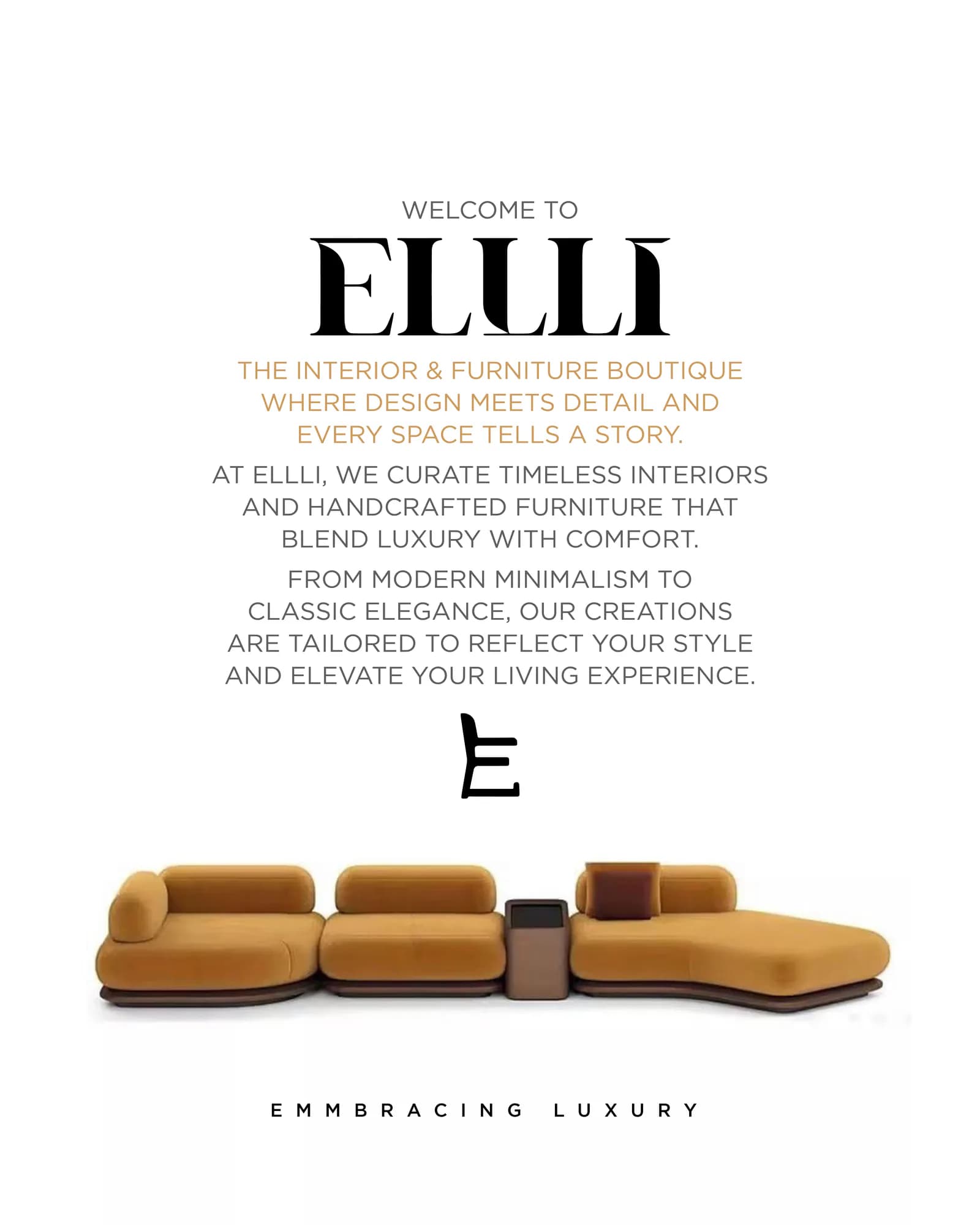 Typographic introduction post explaining the Ellli boutique