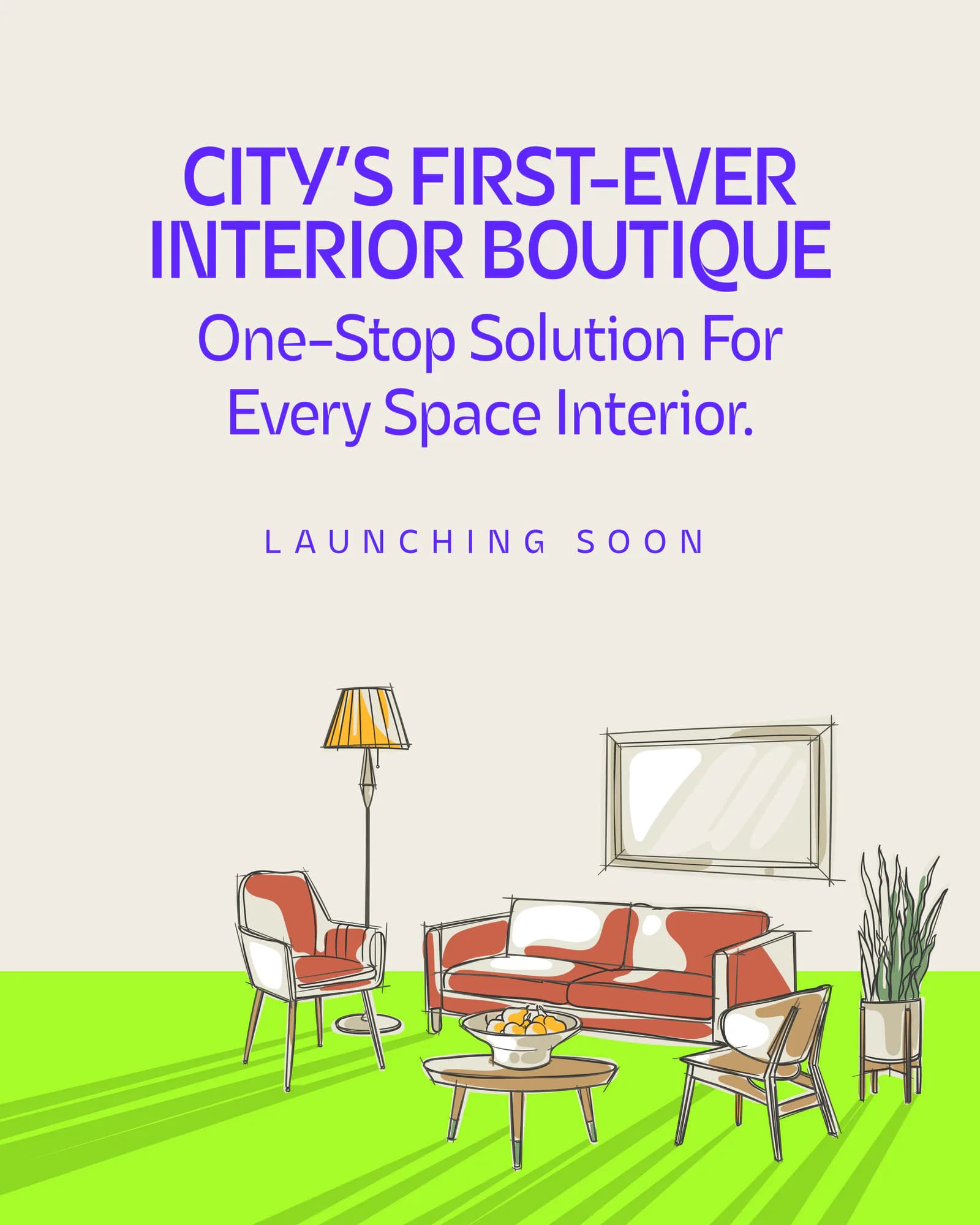 Launch announcement post for the interior boutique