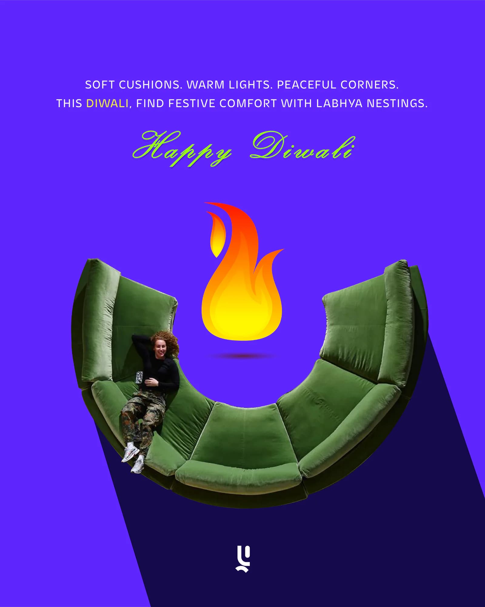 Festive campaign post built from the brand monogram